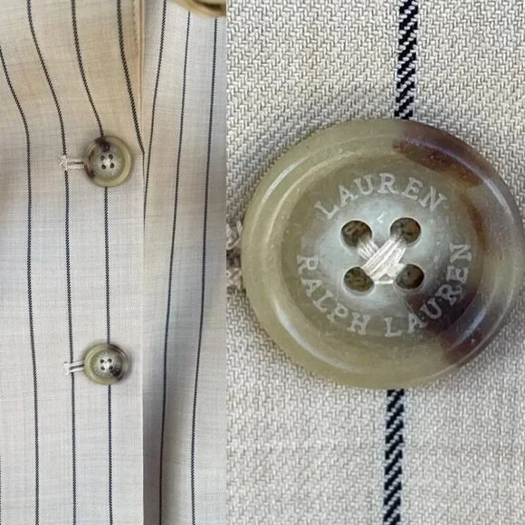 RALPH LAUREN BLACK LABEL Womens Pinstripe Work Two-Button Blazer size 14 Blazers & Suit Jackets